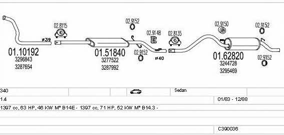 MTS C390036002439 Abgasanlage C390036002439: Kaufen Sie zu einem guten Preis in Polen bei 2407.PL!