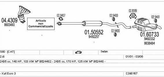 Mts C390167003252 Система випуску відпрацьованих газів C390167003252: Купити у Польщі - Добра ціна на 2407.PL!