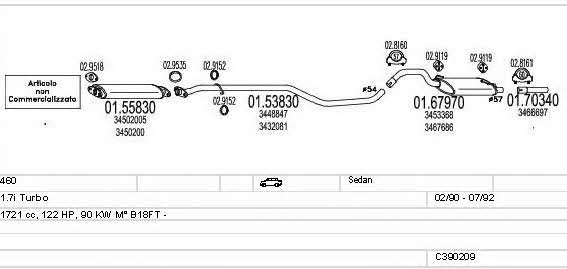  C390209008696 Система випуску відпрацьованих газів C390209008696: Приваблива ціна - Купити у Польщі на 2407.PL!