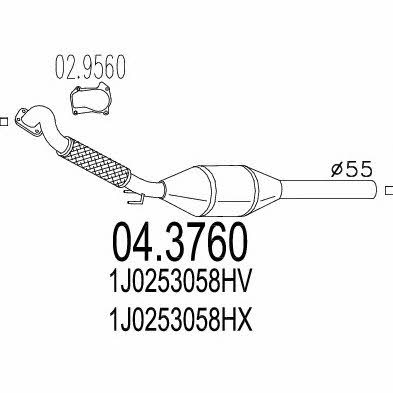 Mts 04.3760 Catalytic Converter 043760: Buy near me in Poland at 2407.PL - Good price!