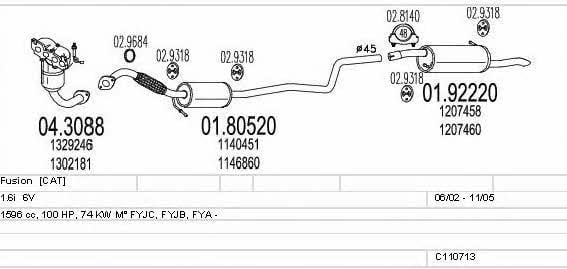 Mts C110713009902 Exhaust system C110713009902: Buy near me in Poland at 2407.PL - Good price!