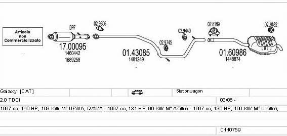 Mts C110759011026 Układ wydechowy C110759011026: Dobra cena w Polsce na 2407.PL - Kup Teraz!