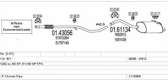  C110808015766 Exhaust system C110808015766: Buy near me in Poland at 2407.PL - Good price!