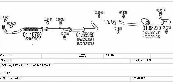 Mts C120017000062 Система выпуска отработаных газов C120017000062: Отличная цена - Купить в Польше на 2407.PL!