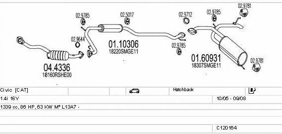 Mts C120164010663 Układ wydechowy C120164010663: Dobra cena w Polsce na 2407.PL - Kup Teraz!