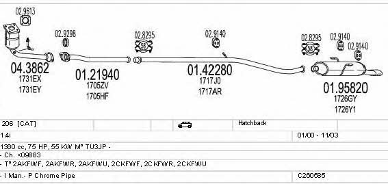 Mts C260585006322 Система випуску відпрацьованих газів C260585006322: Приваблива ціна - Купити у Польщі на 2407.PL!