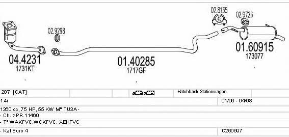 Mts C260697010611 Система випуску відпрацьованих газів C260697010611: Приваблива ціна - Купити у Польщі на 2407.PL!