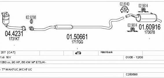  C260698010612 Exhaust system C260698010612: Buy near me in Poland at 2407.PL - Good price!