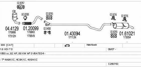 Mts C260743015043 Układ wydechowy C260743015043: Dobra cena w Polsce na 2407.PL - Kup Teraz!