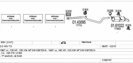  C260747015103 Система выпуска отработаных газов C260747015103: Отличная цена - Купить в Польше на 2407.PL!