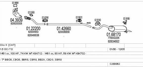  C280062006601 Система выпуска отработаных газов C280062006601: Отличная цена - Купить в Польше на 2407.PL!