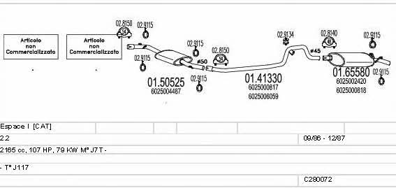 Mts C280072006611 Система випуску відпрацьованих газів C280072006611: Приваблива ціна - Купити у Польщі на 2407.PL!