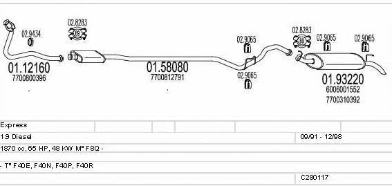  C280117006656 Exhaust system C280117006656: Buy near me in Poland at 2407.PL - Good price!