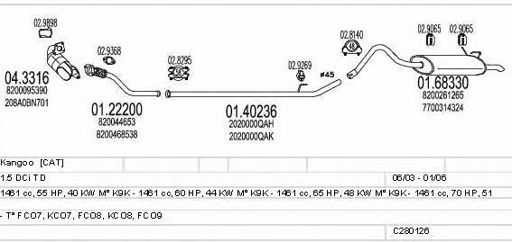 Mts C280126006668 Система выпуска отработаных газов C280126006668: Отличная цена - Купить в Польше на 2407.PL!