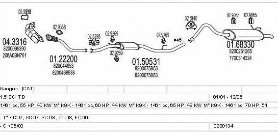 Mts C280134006679 Система выпуска отработаных газов C280134006679: Отличная цена - Купить в Польше на 2407.PL!