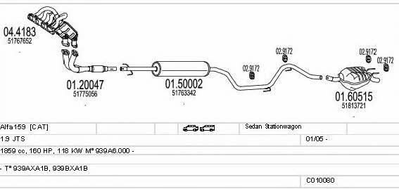  C010080000349 Exhaust system C010080000349: Buy near me in Poland at 2407.PL - Good price!