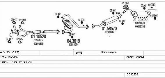 Mts C010239008907 Exhaust system C010239008907: Buy near me in Poland at 2407.PL - Good price!