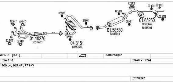 Mts C010247008934 Exhaust system C010247008934: Buy near me in Poland at 2407.PL - Good price!