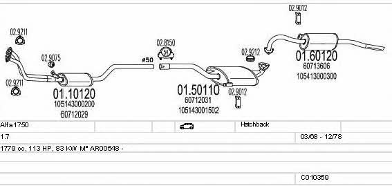 Mts C010359006535 Система выпуска отработаных газов C010359006535: Отличная цена - Купить в Польше на 2407.PL!