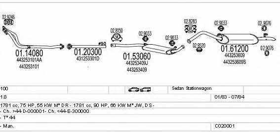  C020001000361 Exhaust system C020001000361: Buy near me in Poland at 2407.PL - Good price!