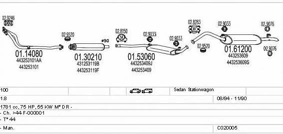  C020005000367 Exhaust system C020005000367: Buy near me in Poland at 2407.PL - Good price!