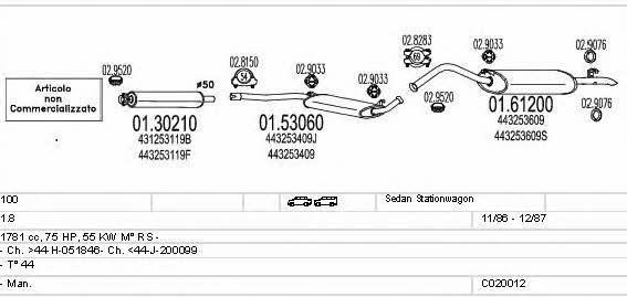 Mts C020012000374 Система випуску відпрацьованих газів C020012000374: Приваблива ціна - Купити у Польщі на 2407.PL!