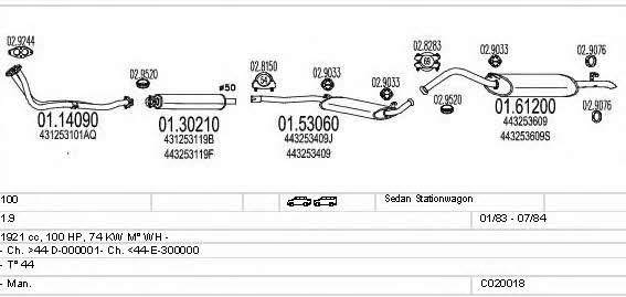 Mts C020018000382 Układ wydechowy C020018000382: Atrakcyjna cena w Polsce na 2407.PL - Zamów teraz!