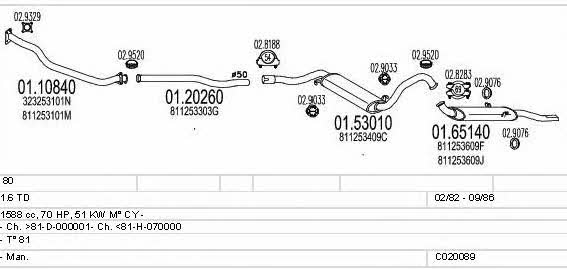  C020089000454 Система выпуска отработаных газов C020089000454: Отличная цена - Купить в Польше на 2407.PL!