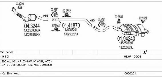 Mts C020201000567 Система выпуска отработаных газов C020201000567: Отличная цена - Купить в Польше на 2407.PL!