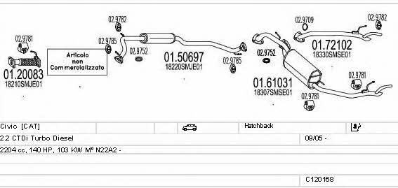 Mts C120168014185 Exhaust system C120168014185: Buy near me in Poland at 2407.PL - Good price!