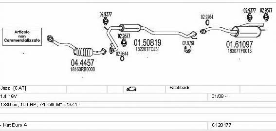 Mts C120177015785 Exhaust system C120177015785: Buy near me in Poland at 2407.PL - Good price!