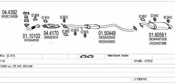  C150010002381 Exhaust system C150010002381: Buy near me in Poland at 2407.PL - Good price!