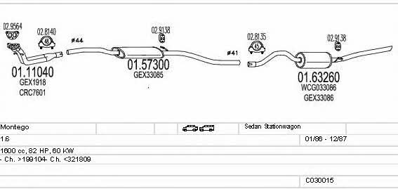 Mts C030015008458 Exhaust system C030015008458: Buy near me in Poland at 2407.PL - Good price!