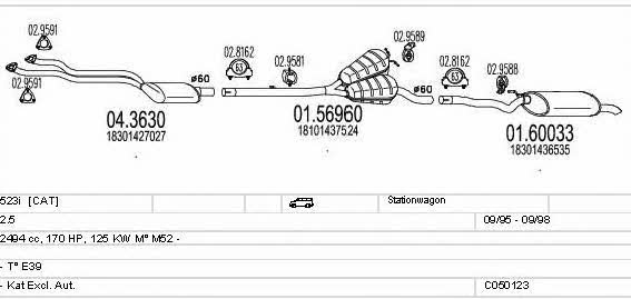 Mts C050123000820 Exhaust system C050123000820: Buy near me in Poland at 2407.PL - Good price!