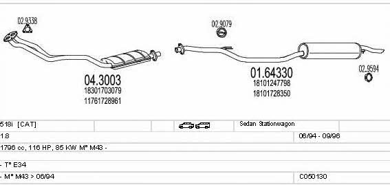  C050130000827 Exhaust system C050130000827: Buy near me in Poland at 2407.PL - Good price!