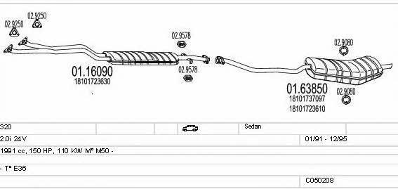  C050208008163 Exhaust system C050208008163: Buy near me in Poland at 2407.PL - Good price!