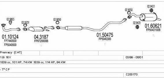Mts C200170001904 Система випуску відпрацьованих газів C200170001904: Приваблива ціна - Купити у Польщі на 2407.PL!