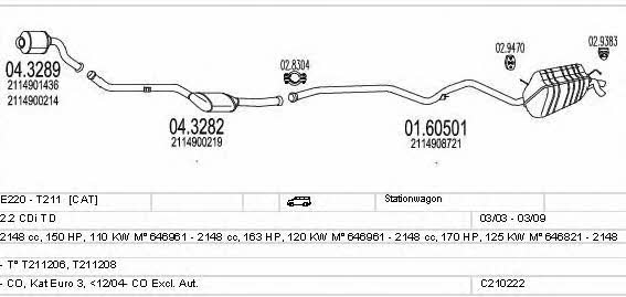 Mts C210222004341 Exhaust system C210222004341: Buy near me in Poland at 2407.PL - Good price!