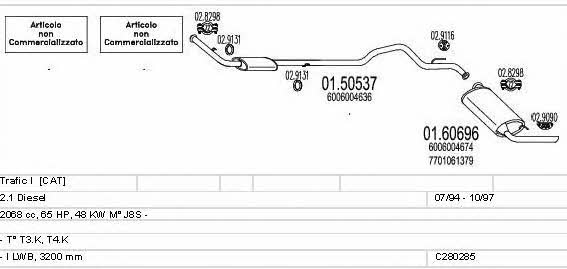 Mts C280285006844 Układ wydechowy C280285006844: Dobra cena w Polsce na 2407.PL - Kup Teraz!