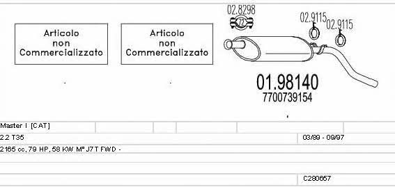  C280657008295 Система випуску відпрацьованих газів C280657008295: Приваблива ціна - Купити у Польщі на 2407.PL!