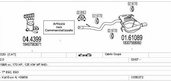  C050372015612 Exhaust system C050372015612: Buy near me in Poland at 2407.PL - Good price!