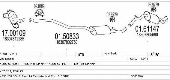 Mts C050384021425 Exhaust system C050384021425: Buy near me in Poland at 2407.PL - Good price!