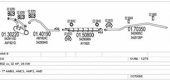 Mts C070006000920 Система випуску відпрацьованих газів C070006000920: Купити у Польщі - Добра ціна на 2407.PL!