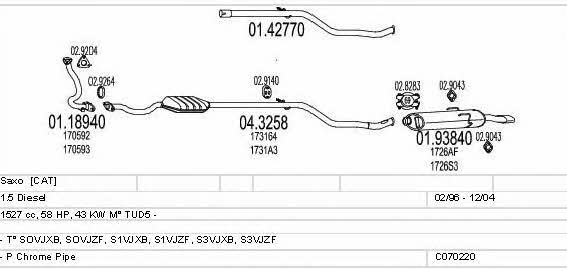  C070220001154 Exhaust system C070220001154: Buy near me in Poland at 2407.PL - Good price!