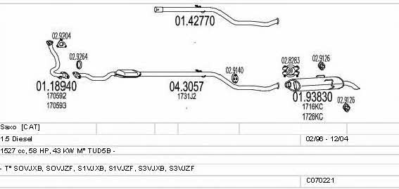  C070221001155 Exhaust system C070221001155: Buy near me in Poland at 2407.PL - Good price!