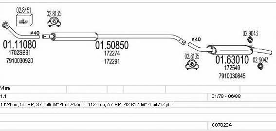  C070224001158 Exhaust system C070224001158: Buy near me in Poland at 2407.PL - Good price!