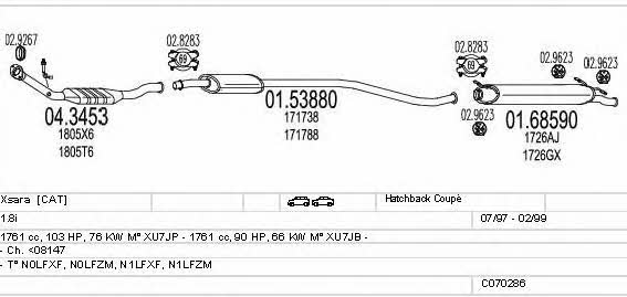  C070286001225 Exhaust system C070286001225: Buy near me in Poland at 2407.PL - Good price!