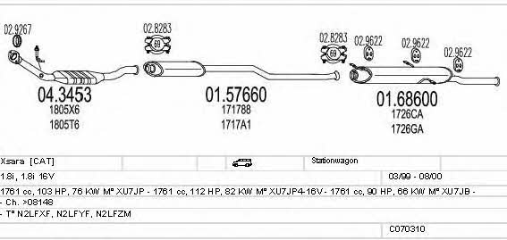  C070310001255 Exhaust system C070310001255: Buy near me in Poland at 2407.PL - Good price!