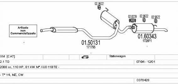 Mts C070428009812 Система выпуска отработаных газов C070428009812: Отличная цена - Купить в Польше на 2407.PL!