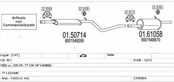  C410004013883 Система випуску відпрацьованих газів C410004013883: Приваблива ціна - Купити у Польщі на 2407.PL!